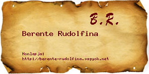 Berente Rudolfina névjegykártya